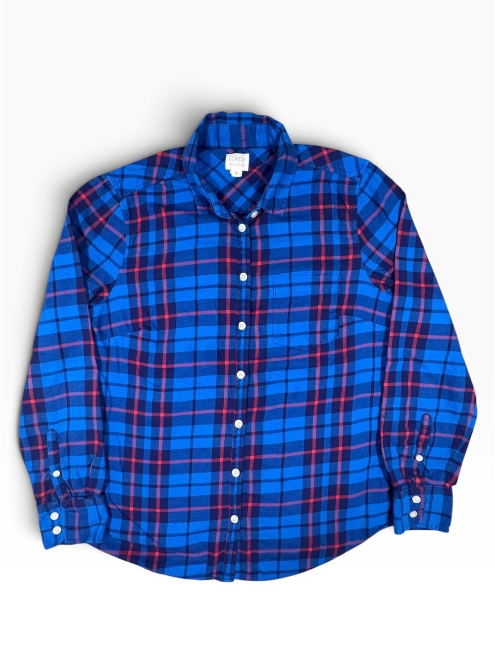 J Crew 100% Cotton 'Boy-Fit' Plaid Flannel Button-Down - Size S